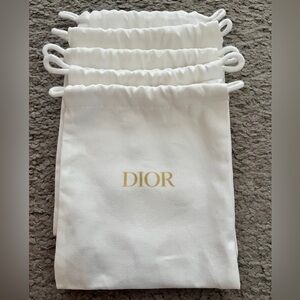 Dior White Bags with Gold Logo